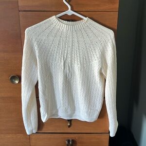 Ines de la Fressange x Uniqlo cream knit lace sweater